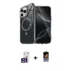 ieg™ iPhone 16 Pro Max Kılıf Kıvılcım Form Prime - Siyah Buffer Hayalet Cam Ekran Koruyucu + Bilvis Titan Kamera Lens - TMGI