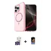 ieg™ iPhone 16 Pro Max Kılıf Kıvılcım Form Prime - Siyah Buffer Hayalet Cam Ekran Koruyucu + Bilvis Titan Kamera Lens - TMGI