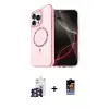 ieg™ iPhone 16 Pro Max Kılıf Kıvılcım Form Prime - Siyah Buffer Hayalet Cam Ekran Koruyucu + Bilvis Titan Kamera Lens - GS