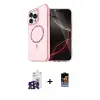 ieg™ iPhone 16 Pro Max Kılıf Kıvılcım Form Prime - Siyah Buffer Hayalet Cam Ekran Koruyucu + Bilvis Titan Kamera Lens - SH