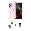 ieg™ iPhone 16 Pro Max Kılıf Kıvılcım Form Prime - Siyah Buffer Hayalet Cam Ekran Koruyucu + Raze Metal Kamera Lens - SH