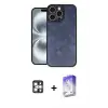 ieg™ iPhone 16 Pro Max Kılıf Kıvılcım Işık Serisi - Siyah Bilvis 5in1 3D Magic Cam Ekran Koruyucu + PVD Metal Kamera Lens - GS