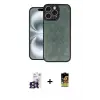 ieg™ iPhone 16 Pro Max Kılıf Kıvılcım Işık Serisi - Siyah Buffer Cam Ekran Koruyucu + Bilvis Titan Kamera Lens - TMGI