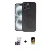 ieg™ iPhone 16 Pro Max Kılıf Kıvılcım Işık Serisi - Siyah Buffer Cam Ekran Koruyucu + Bilvis Titan Kamera Lens - TMGI