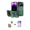 ieg™ iPhone 16 Pro Max Kılıf Kıvılcım Modern Serisi - Siyah Bilvis 5in1 3D Magic Cam Ekran Koruyucu + Raze Metal Kamera Lens - CLTM