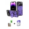 ieg™ iPhone 16 Pro Max Kılıf Kıvılcım Modern Serisi - Siyah Bilvis 5in1 3D Magic Cam Ekran Koruyucu + Raze Metal Kamera Lens - CLTM