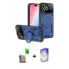 ieg™ iPhone 16 Pro Max Kılıf Kıvılcım Modern Serisi - Siyah Bilvis 5in1 3D Magic Cam Ekran Koruyucu + Raze Metal Kamera Lens - CLTM