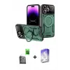 ieg™ iPhone 16 Pro Max Kılıf Kıvılcım Modern Serisi - Siyah Bilvis 5in1 3D Magic Cam Ekran Koruyucu + Raze Metal Kamera Lens - SH