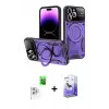ieg™ iPhone 16 Pro Max Kılıf Kıvılcım Modern Serisi - Siyah Bilvis 5in1 5D Magic Hayalet Cam Ekran Koruyucu + Raze Metal Kamera Lens - BZ
