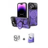 ieg™ iPhone 16 Pro Max Kılıf Kıvılcım Modern Serisi - Siyah Bilvis 5in1 5D Magic Hayalet Cam Ekran Koruyucu + Pers Alüminyum Kamera Lens - GS