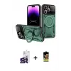 ieg™ iPhone 16 Pro Max Kılıf Kıvılcım Modern Serisi - Siyah Buffer Cam Ekran Koruyucu + Bilvis Titan Kamera Lens - SH