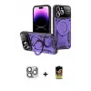 ieg™ iPhone 16 Pro Max Kılıf Kıvılcım Modern Serisi - Siyah Buffer Cam Ekran Koruyucu + Pers Alüminyum Kamera Lens - GI