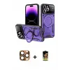 ieg™ iPhone 16 Pro Max Kılıf Kıvılcım Modern Serisi - Siyah Buffer Cam Ekran Koruyucu + Pers Alüminyum Kamera Lens - CLTM