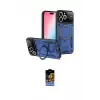 ieg™ iPhone 16 Pro Max Kılıf Kıvılcım Modern Serisi - Siyah Buffer Hayalet Cam Ekran Koruyucu