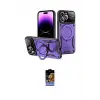 ieg™ iPhone 16 Pro Max Kılıf Kıvılcım Modern Serisi - Siyah Buffer Hayalet Cam Ekran Koruyucu