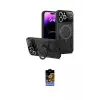 ieg™ iPhone 16 Pro Max Kılıf Kıvılcım Modern Serisi - Siyah Buffer Hayalet Cam Ekran Koruyucu