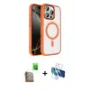 ieg™ iPhone 16 Pro Max Kılıf Kıvılcım Prime - Siyah 3D Antistatik Seramik Nano Ekran Koruyucu + Raze Metal Kamera Lens - CLTM