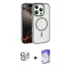 ieg™ iPhone 16 Pro Max Kılıf Kıvılcım Prime - Siyah Bilvis 5in1 3D Magic Cam Ekran Koruyucu + Pers Alüminyum Kamera Lens - GS