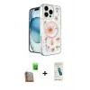 ieg™ iPhone 16 Pro Max Kılıf Kozmos Doku - Şeffaf Pasifik Cam Ekran Koruyucu + Raze Metal Kamera Lens - CLTM