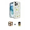 ieg™ iPhone 16 Pro Max Kılıf Kozmos Doku - Siyah Buffer Cam Ekran Koruyucu + Pers Alüminyum Kamera Lens - CLTM