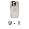 ieg™ iPhone 16 Pro Max Kılıf Kozmos Doku - Siyah Joko Magic 5D Cam + Pers Alüminyum Kamera Lens - GI