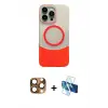 ieg™ iPhone 16 Pro Max Kılıf Kozmos Form Özel Seri - Siyah 3D Antistatik Cam Ekran Koruyucu + Pers Alüminyum Kamera Lens - CLTM