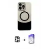ieg™ iPhone 16 Pro Max Kılıf Kozmos Form Özel Seri - Siyah Bilvis 5in1 3D Magic Cam Ekran Koruyucu + PVD Metal Kamera Lens - GS