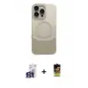 ieg™ iPhone 16 Pro Max Kılıf Kozmos Form Özel Seri - Siyah Buffer Cam Ekran Koruyucu + Bilvis Titan Kamera Lens - TMGI