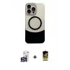 ieg™ iPhone 16 Pro Max Kılıf Kozmos Form Özel Seri - Siyah Buffer Cam Ekran Koruyucu + Bilvis Titan Kamera Lens - TMGI
