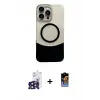 ieg™ iPhone 16 Pro Max Kılıf Kozmos Form Özel Seri - Siyah Buffer Hayalet Cam Ekran Koruyucu + Bilvis Titan Kamera Lens - SH