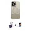 ieg™ iPhone 16 Pro Max Kılıf Kozmos Form Özel Seri - Siyah Buffer Hayalet Cam Ekran Koruyucu + Bilvis Titan Kamera Lens - SH