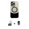 ieg™ iPhone 16 Pro Max Kılıf Kozmos Form Özel Seri - Siyah Buffer Hayalet Cam Ekran Koruyucu + Bilvis Titan Kamera Lens - GS