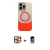 ieg™ iPhone 16 Pro Max Kılıf Kozmos Form Özel Seri - Siyah Buffer Hayalet Cam Ekran Koruyucu + Pers Alüminyum Kamera Lens - CLTM