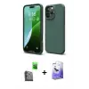 ieg™ iPhone 16 Pro Max Kılıf Kozmos Yansıma Özel Seri - Siyah Bilvis 5in1 5D Magic Hayalet Cam Ekran Koruyucu + Raze Metal Kamera Lens - SH