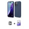 ieg™ iPhone 16 Pro Max Kılıf Kozmos Yansıma Özel Seri - Siyah Bilvis 5in1 5D Magic Hayalet Cam Ekran Koruyucu + PVD Metal Kamera Lens - GS