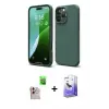 ieg™ iPhone 16 Pro Max Kılıf Kozmos Yansıma Özel Seri - Siyah Bilvis 5in1 5D Magic Hayalet Cam Ekran Koruyucu + Raze Metal Kamera Lens - NLGY