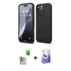 ieg™ iPhone 16 Pro Max Kılıf Kozmos Yansıma Özel Seri - Siyah Bilvis 5in1 5D Magic Hayalet Cam Ekran Koruyucu + Raze Metal Kamera Lens - NLGY