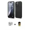 ieg™ iPhone 16 Pro Max Kılıf Kozmos Yansıma Özel Seri - Siyah Buffer Cam Ekran Koruyucu + Pers Alüminyum Kamera Lens - GS
