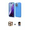 ieg™ iPhone 16 Pro Max Kılıf Kozmos Yansıma Özel Seri - Siyah Buffer Hayalet Cam Ekran Koruyucu + Pers Alüminyum Kamera Lens - CLTM