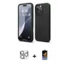 ieg™ iPhone 16 Pro Max Kılıf Kozmos Yansıma Özel Seri - Siyah Buffer Hayalet Cam Ekran Koruyucu + Pers Alüminyum Kamera Lens - GS
