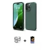 ieg™ iPhone 16 Pro Max Kılıf Kozmos Yansıma Özel Seri - Siyah Buffer Hayalet Cam Ekran Koruyucu + Pers Alüminyum Kamera Lens - GS