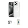 ieg™ iPhone 16 Pro Max Kılıf Nova Asil Prime - Şeffaf Pasifik Cam Ekran Koruyucu + Pers Alüminyum Kamera Lens - GS