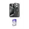 ieg™ iPhone 16 Pro Max Kılıf Nova Asil Prime - Siyah Bilvis 5in1 3D Magic Cam Ekran Koruyucu