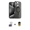 ieg™ iPhone 16 Pro Max Kılıf Nova Asil Prime - Siyah Buffer Cam Ekran Koruyucu + Bilvis Titan Kamera Lens - TMGI