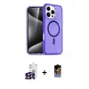 ieg™ iPhone 16 Pro Max Kılıf Nova Asil Prime - Siyah Buffer Hayalet Cam Ekran Koruyucu + Bilvis Titan Kamera Lens - SH
