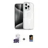 ieg™ iPhone 16 Pro Max Kılıf Nova Asil Prime - Siyah Buffer Hayalet Cam Ekran Koruyucu + Bilvis Titan Kamera Lens - SH