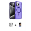ieg™ iPhone 16 Pro Max Kılıf Nova Asil Prime - Siyah Buffer Hayalet Cam Ekran Koruyucu + Pers Alüminyum Kamera Lens - GS