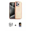 ieg™ iPhone 16 Pro Max Kılıf Nova Asil Prime - Siyah Buffer Hayalet Cam Ekran Koruyucu + Pers Alüminyum Kamera Lens - GS