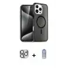 ieg™ iPhone 16 Pro Max Kılıf Nova Asil Prime - Siyah Joko Magic 5D Cam + Pers Alüminyum Kamera Lens - GI
