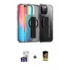 ieg™ iPhone 16 Pro Max Kılıf Nova Işık Koleksiyonu - Siyah Buffer Cam Ekran Koruyucu + Bilvis Titan Kamera Lens - TMGI